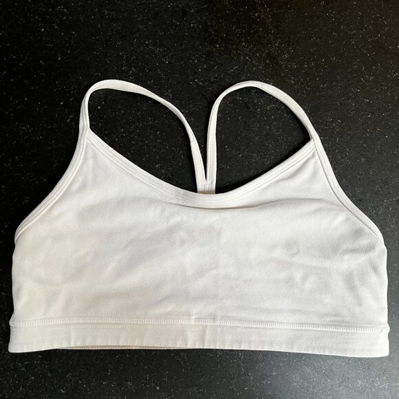 LULULEMON Flow Y Wireless Bra White Size 6, GUC (no pads) - Picture 2 of 2